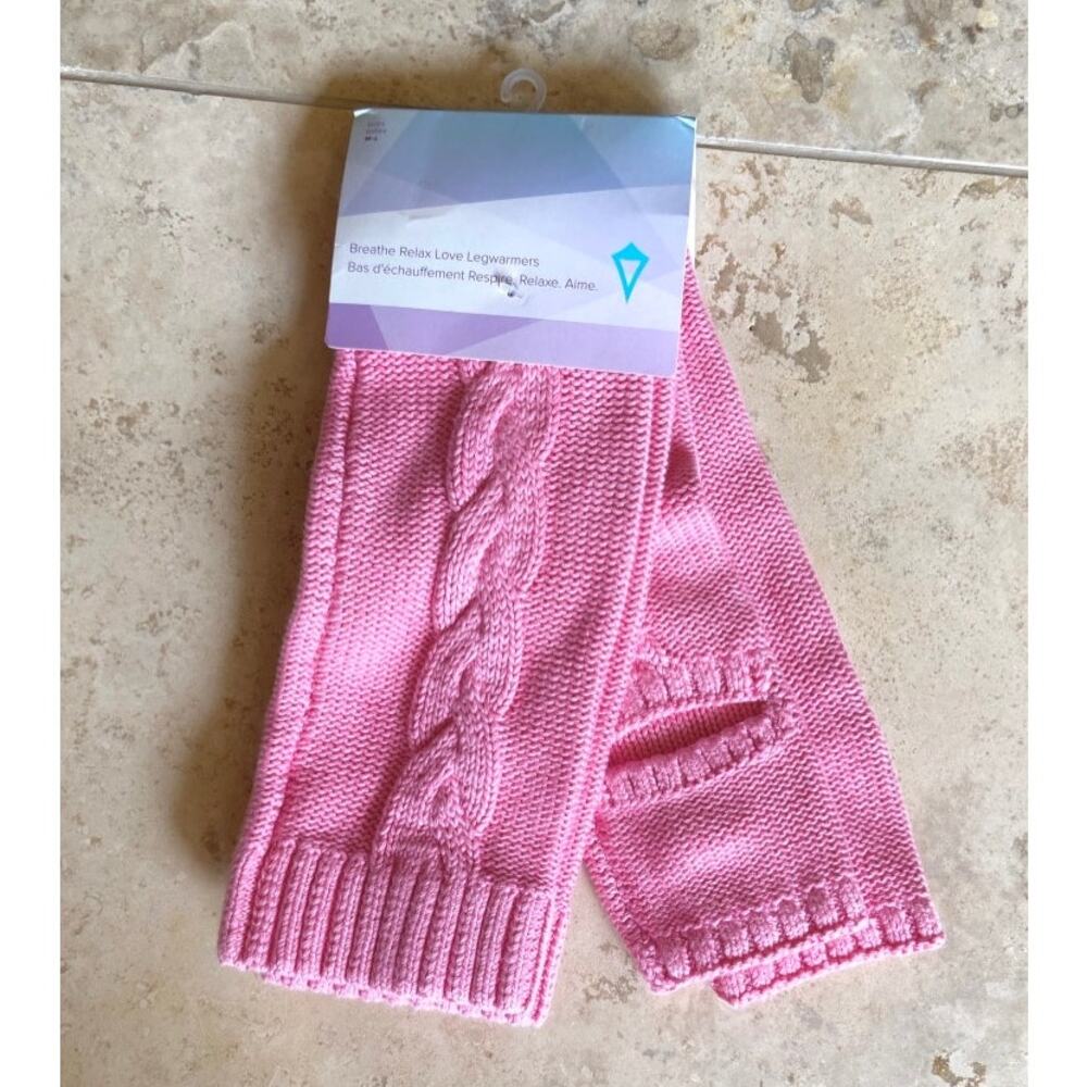 Ivivva NWT pink Breathe Relax Love Legwarmers Leg Warmers M/L
